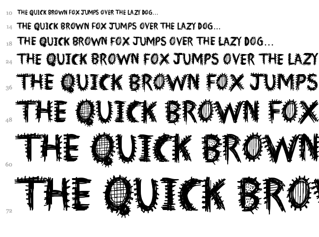Font Insane font waterfall